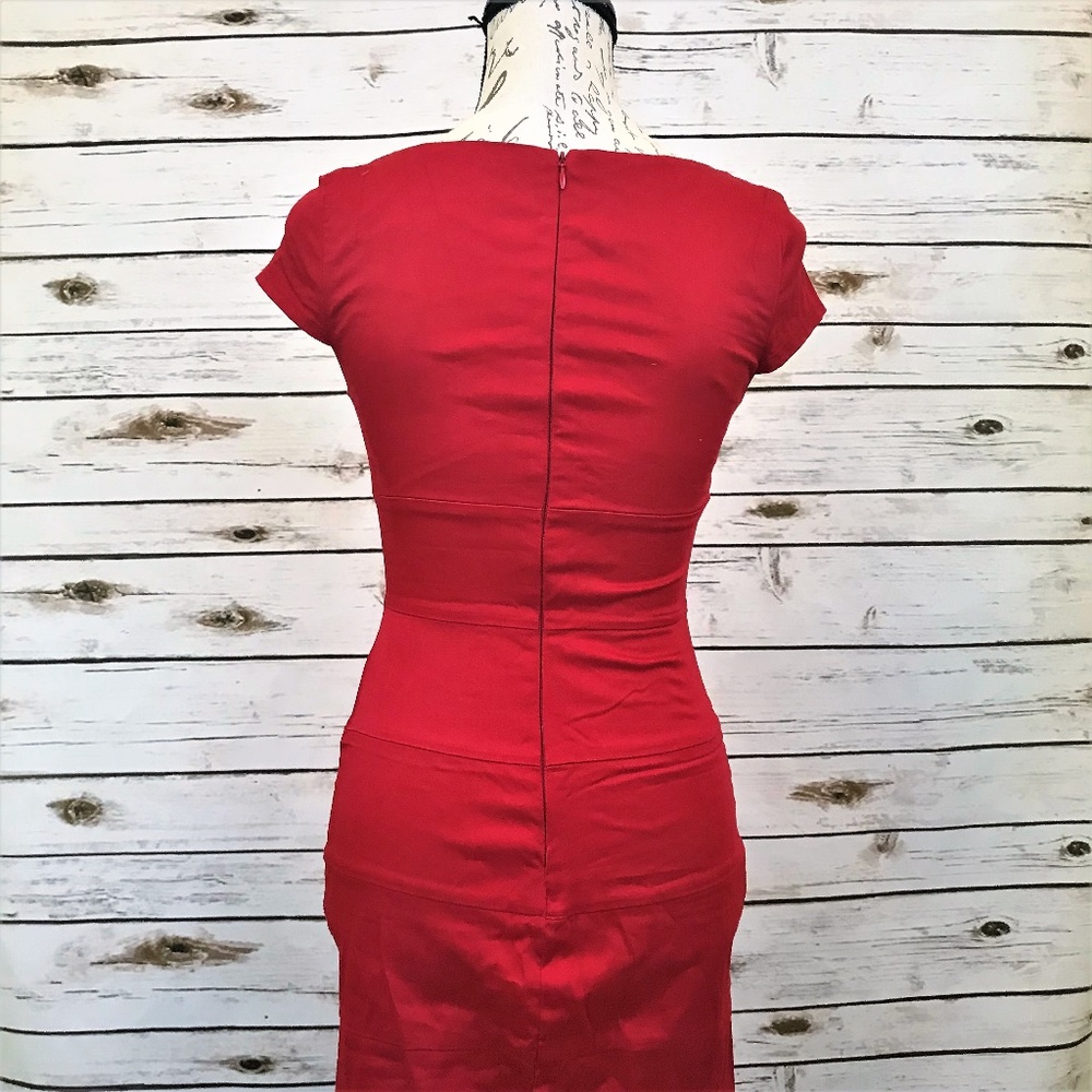 Red Pinup Wiggle Dress - Picture 8 of 9